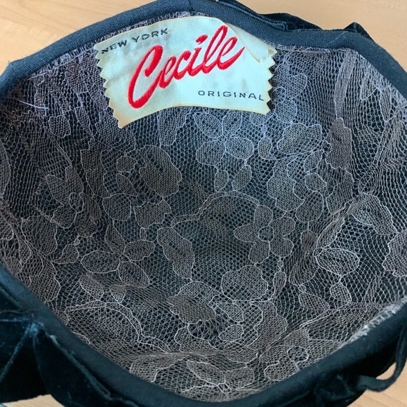 Vintage old 40-50’s woman’s hat velvet Cecile original New York - Picture 5 of 5